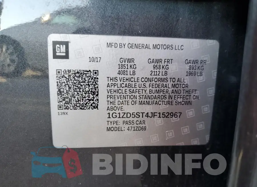 1G1ZD5ST4JF152967 Photo# 12