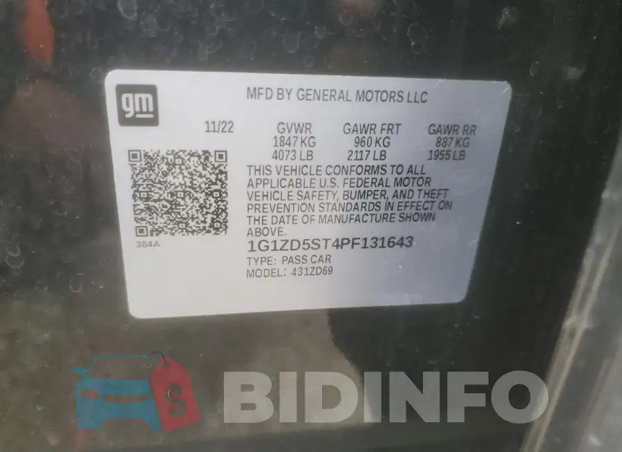 1G1ZD5ST4PF131643 Photo# 12