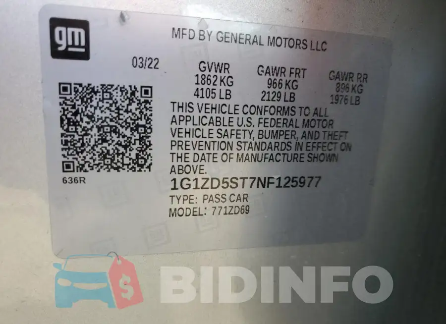 1G1ZD5ST7NF125977 Photo# 12