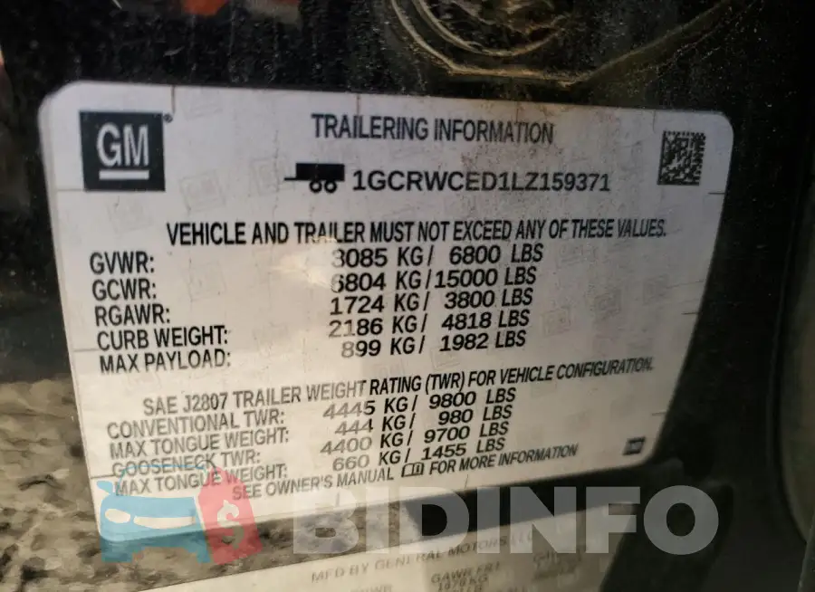 1GCRWCED1LZ159371 Photo# 13