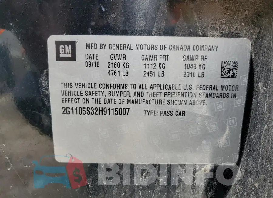 2G1105S32H9115007 Photo# 12