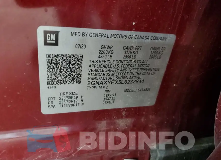 2GNAXYEX5L6232844 Photo# 13