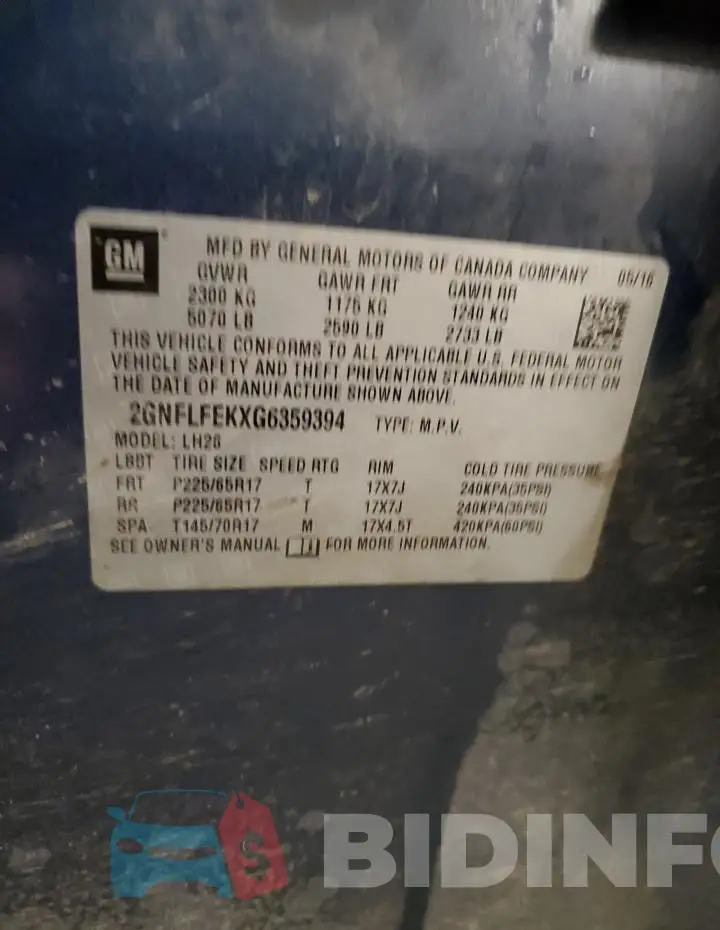 2GNFLFEKXG6359394 Photo# 13