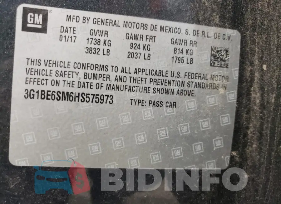 3G1BE6SM6HS575973 Photo# 13
