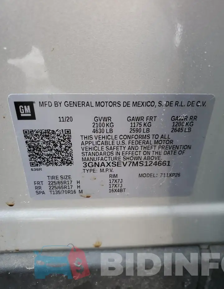 3GNAXSEV7MS124661 Photo# 13