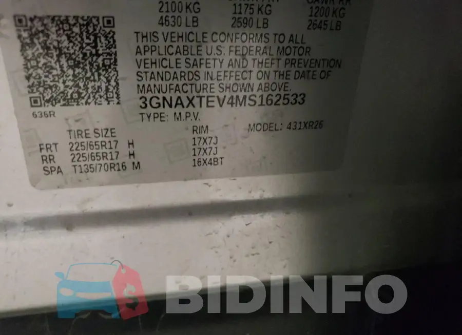 3GNAXTEV4MS162533 Photo# 13