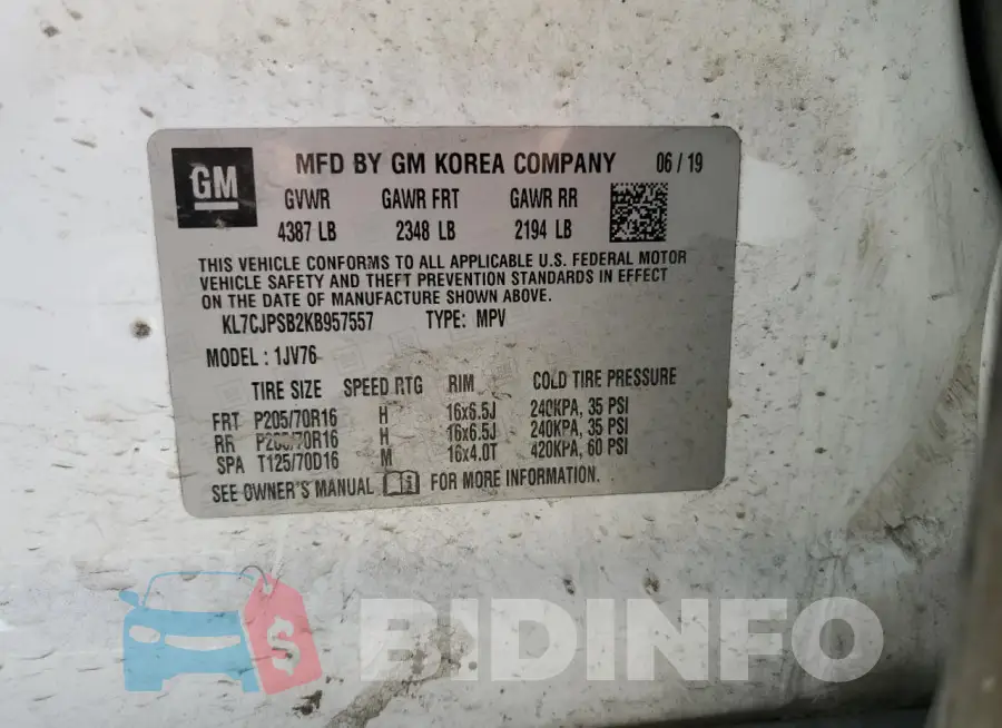 KL7CJPSB2KB957557 Photo# 13