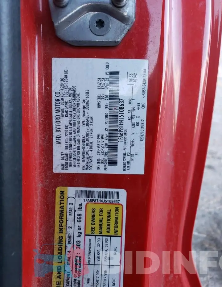 1FA6P8TH4J5108637 Photo# 12