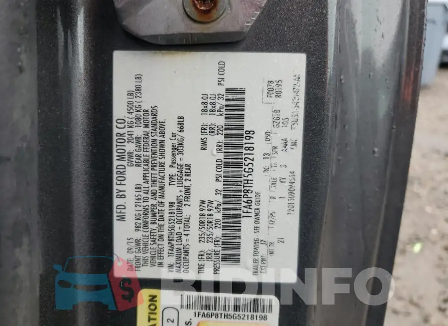 1FA6P8TH5G5218198 Photo# 12