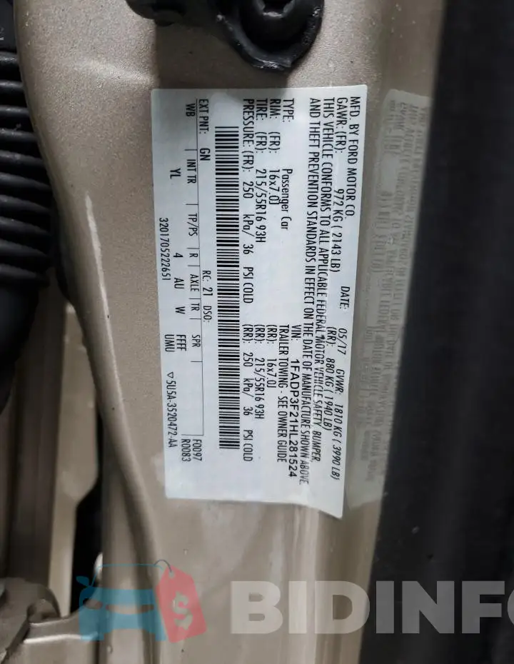 1FADP3F21HL281524 Photo# 13