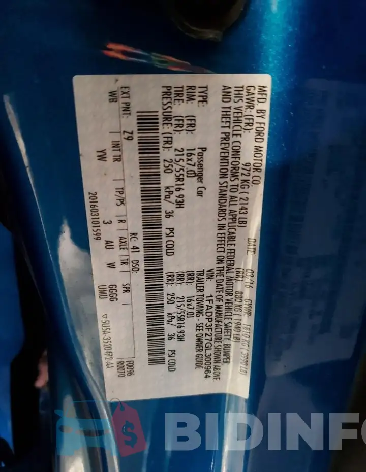 1FADP3F27GL300964 Photo# 12