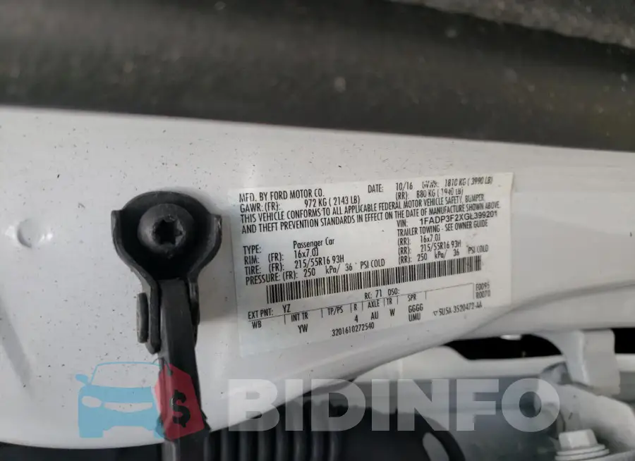 1FADP3F2XGL399201 Photo# 13