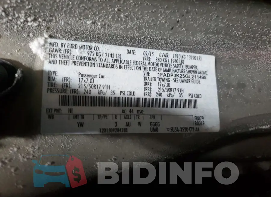 1FADP3K25GL211495 Photo# 12