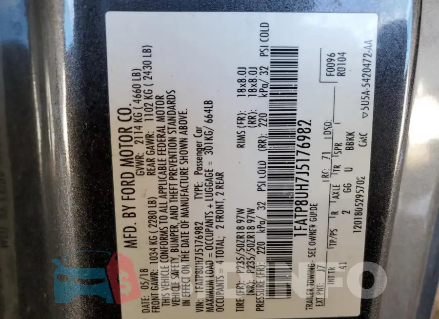 1FATP8UH7J5176982 Photo# 13