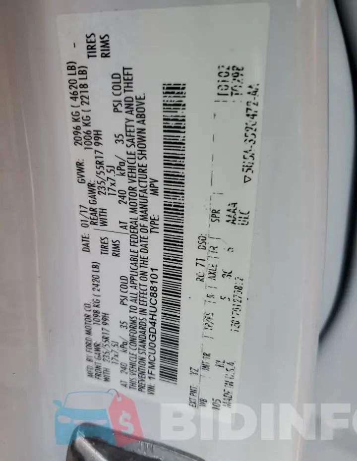1FMCU0GD4HUC88101 Photo# 13