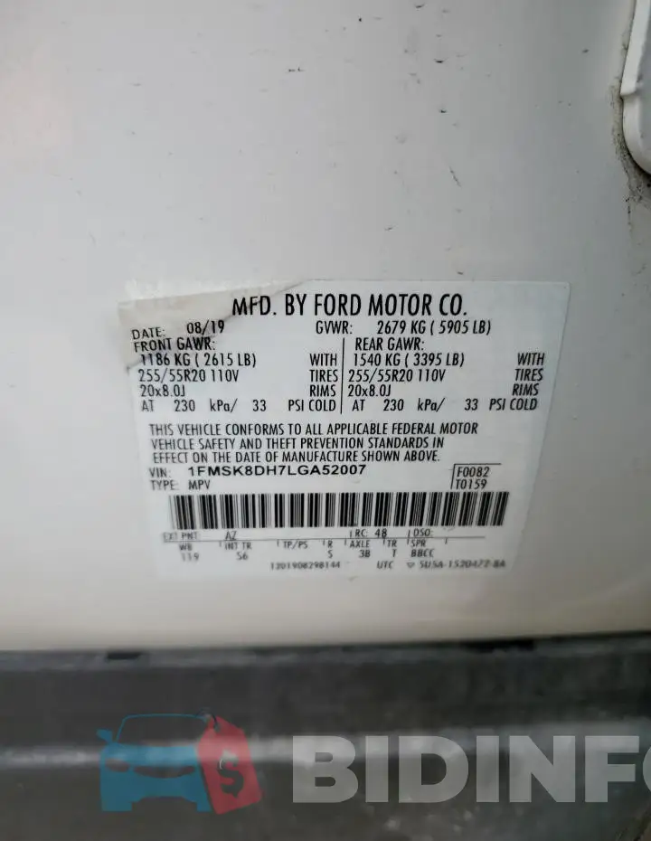 1FMSK8DH7LGA52007 Photo# 12