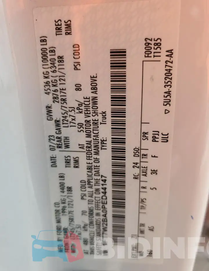 1FT7W2BA0PED44147 Photo# 13