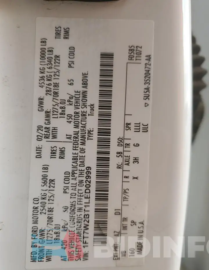1FT7W2BT1LED02999 Photo# 12