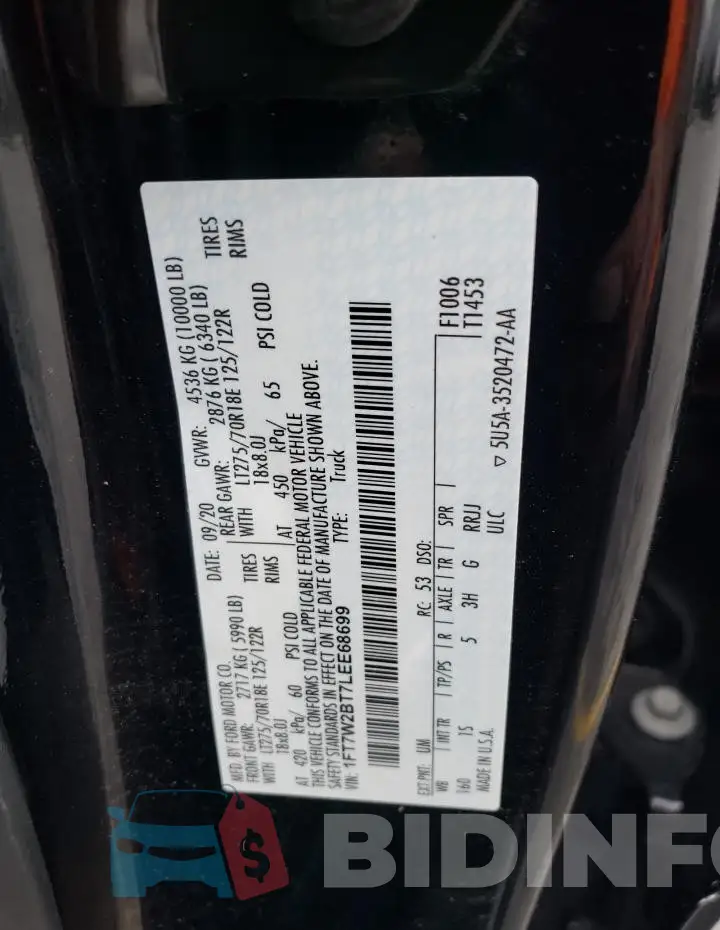 1FT7W2BT7LEE68699 Photo# 12