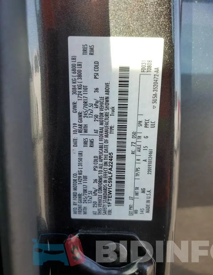 1FTEW1C59LFA22405 Photo# 12