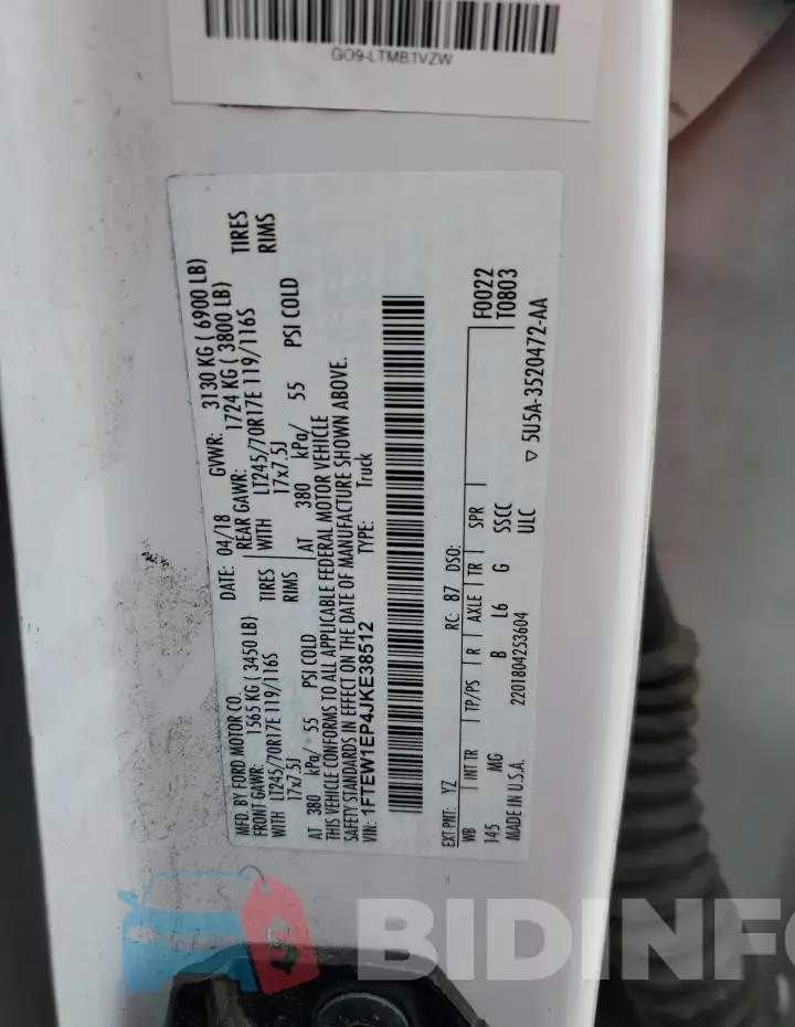 1FTEW1EP4JKE38512 Photo# 12