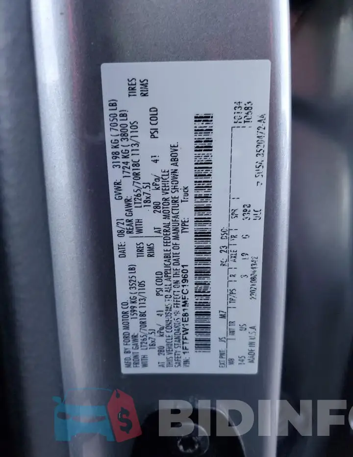 1FTFW1E81MFC19601 Photo# 12