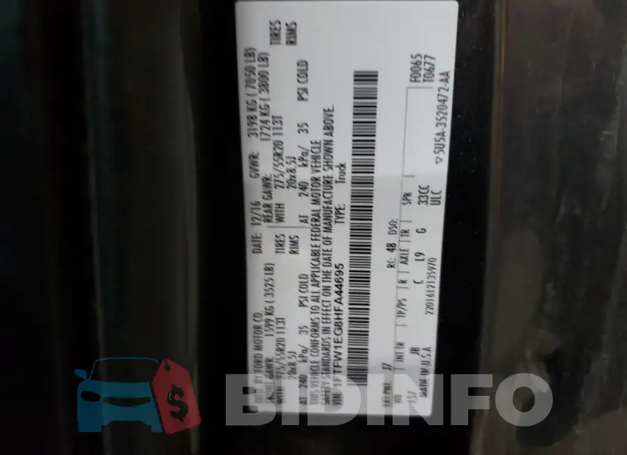 1FTFW1EG8HFA44695 Photo# 12
