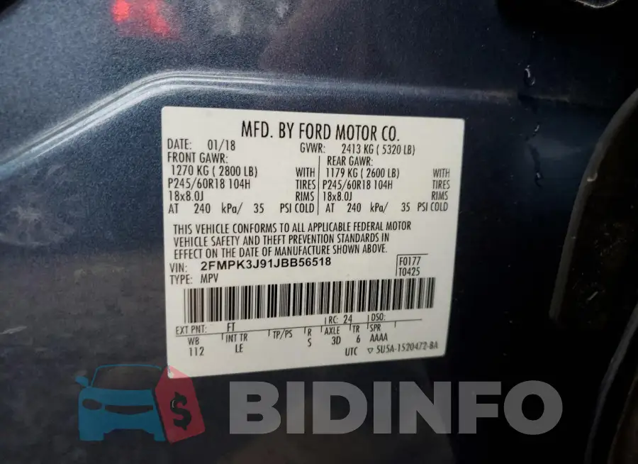 2FMPK3J91JBB56518 Photo# 13