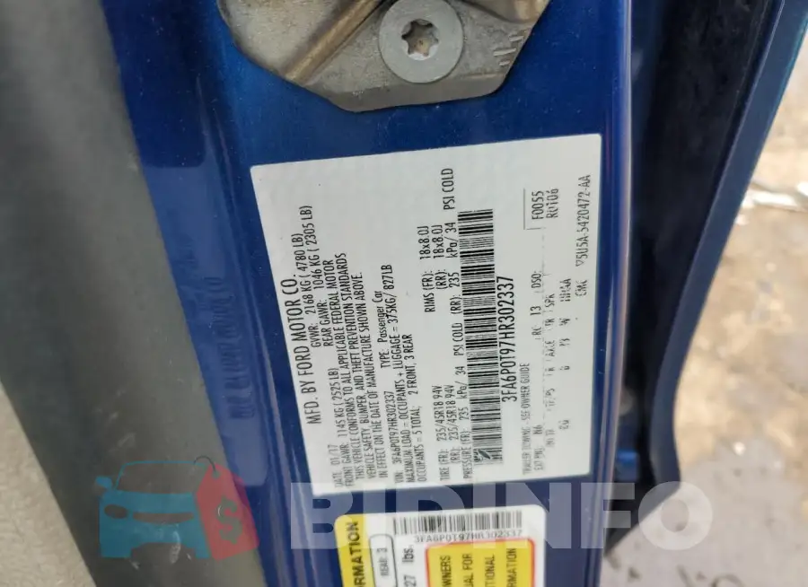 3FA6P0T97HR302337 Photo# 12