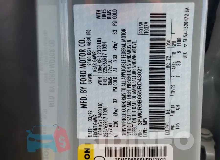 3FMCR9B66NRD43021 Photo# 12