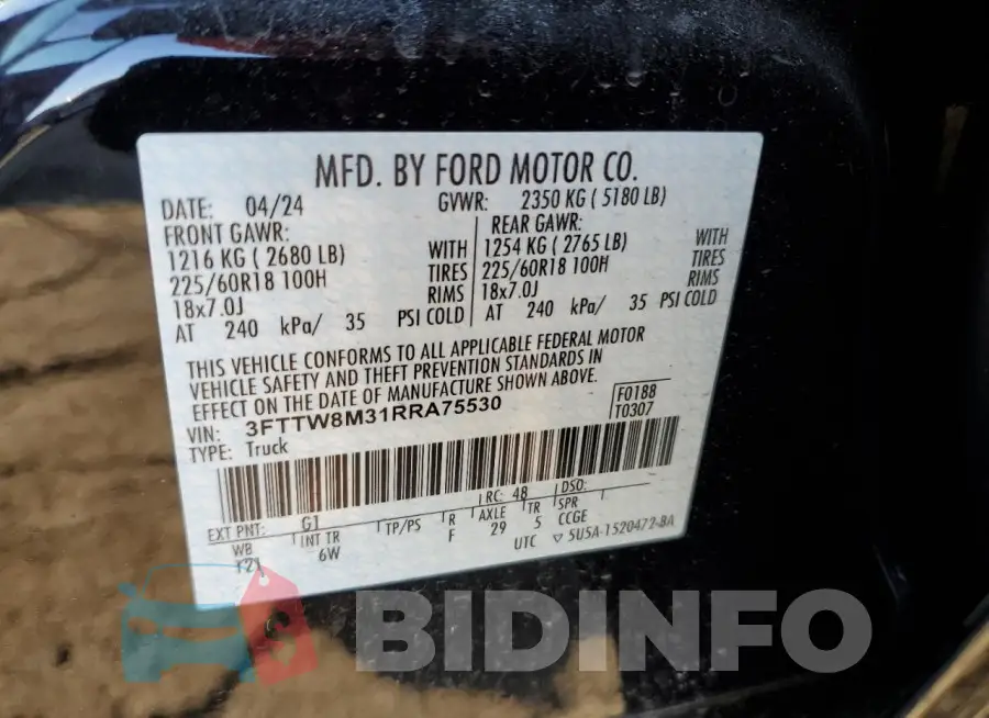 3FTTW8M31RRA75530 Photo# 12