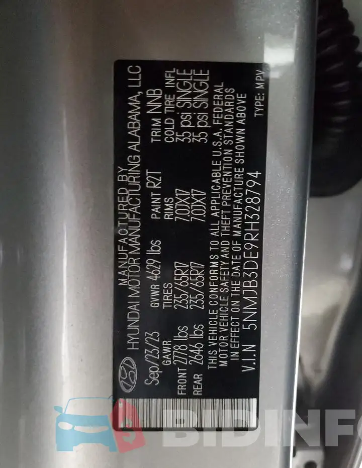 5NMJB3DE9RH328794 Photo# 13