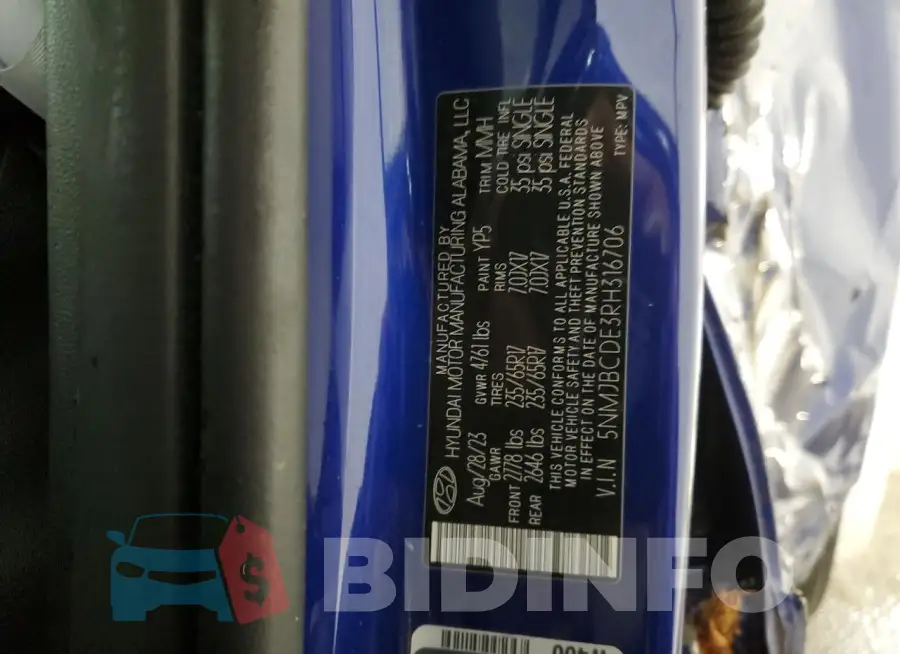 5NMJBCDE3RH316706 Photo# 14