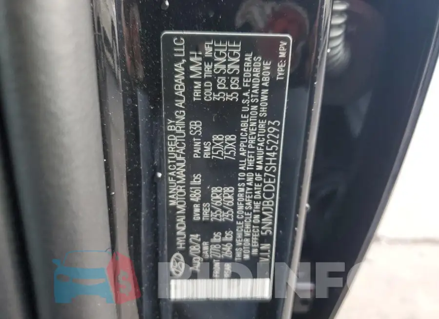 5NMJBCDE7SH452293 Photo# 13