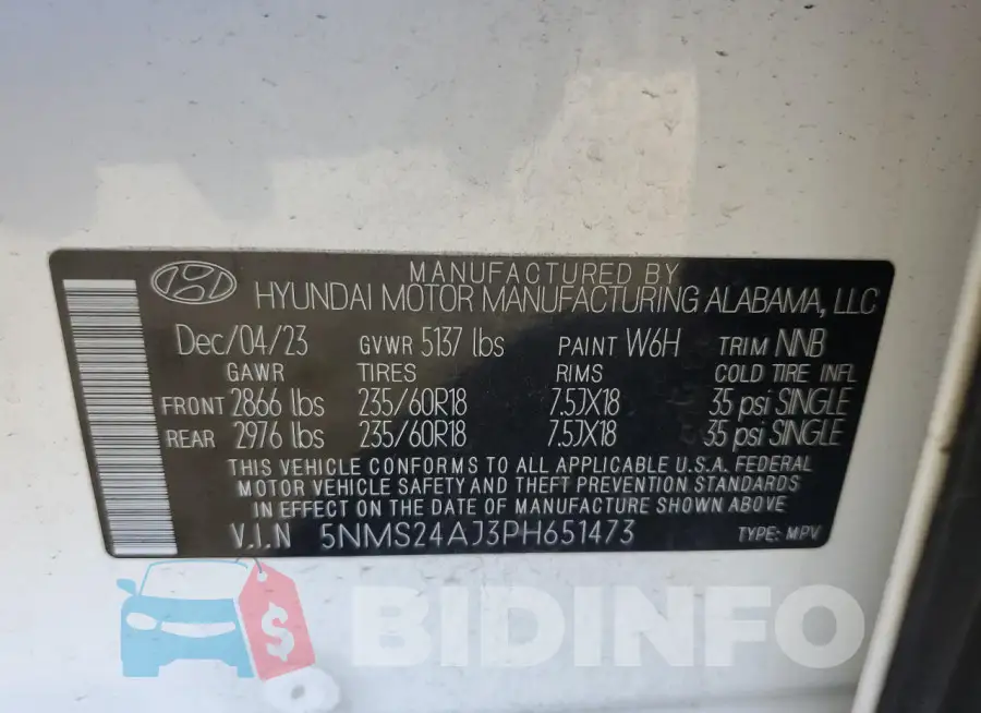 5NMS24AJ3PH651473 Photo# 12