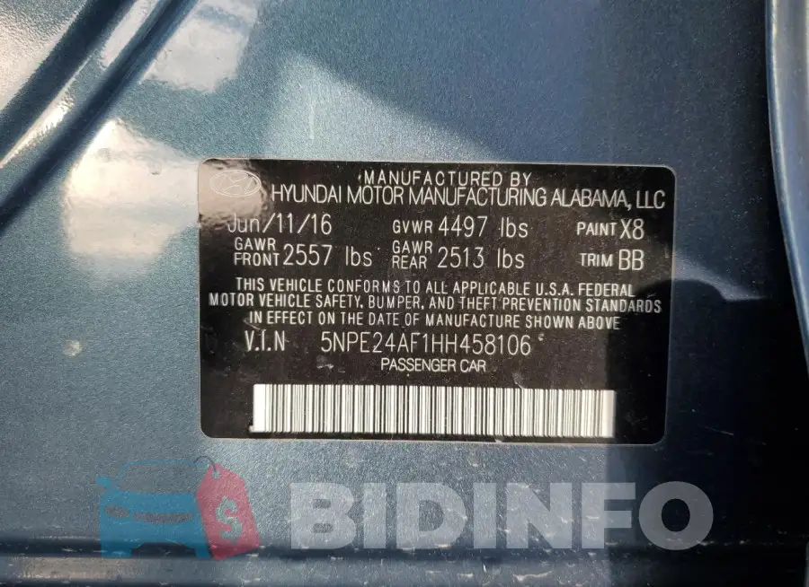 5NPE24AF1HH458106 Photo# 12