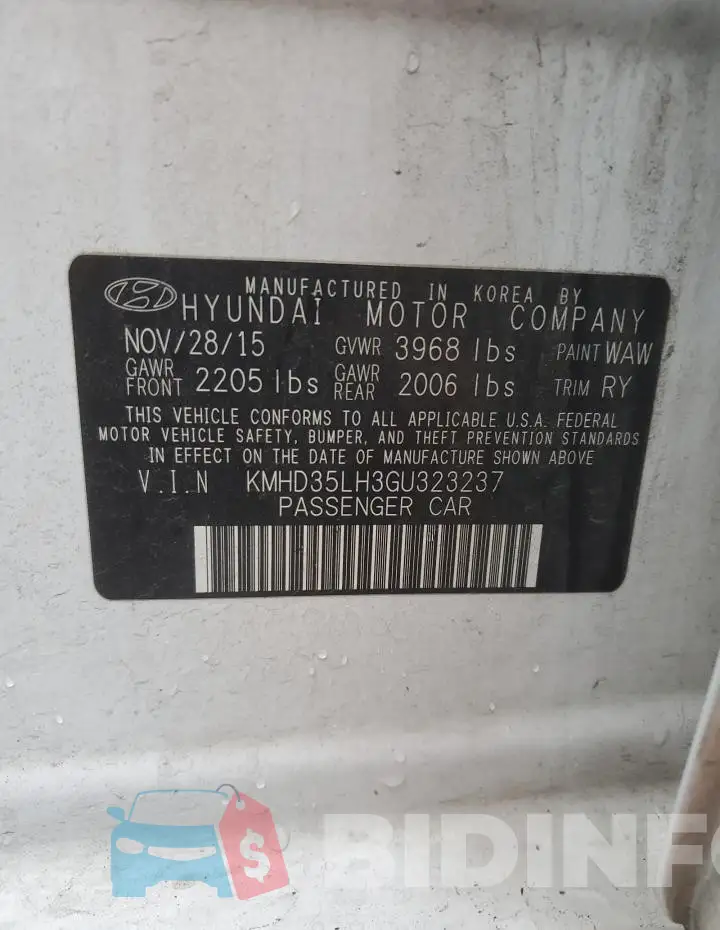 KMHD35LH3GU323237 Photo# 12