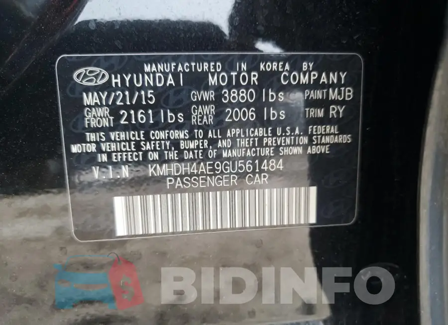 KMHDH4AE9GU561484 Photo# 12