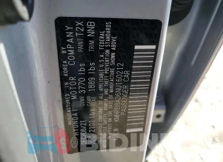KMHRB8A36NU160212 Photo# 14