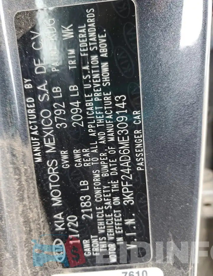 3KPF24AD6ME309143 Photo# 12