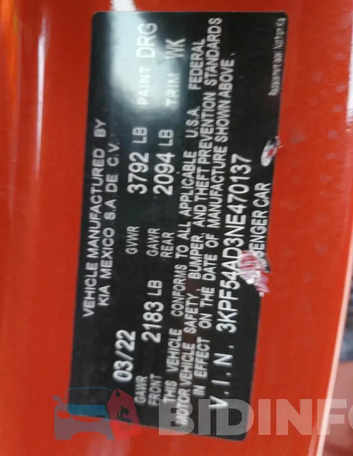 3KPF54AD3NE470137 Photo# 13