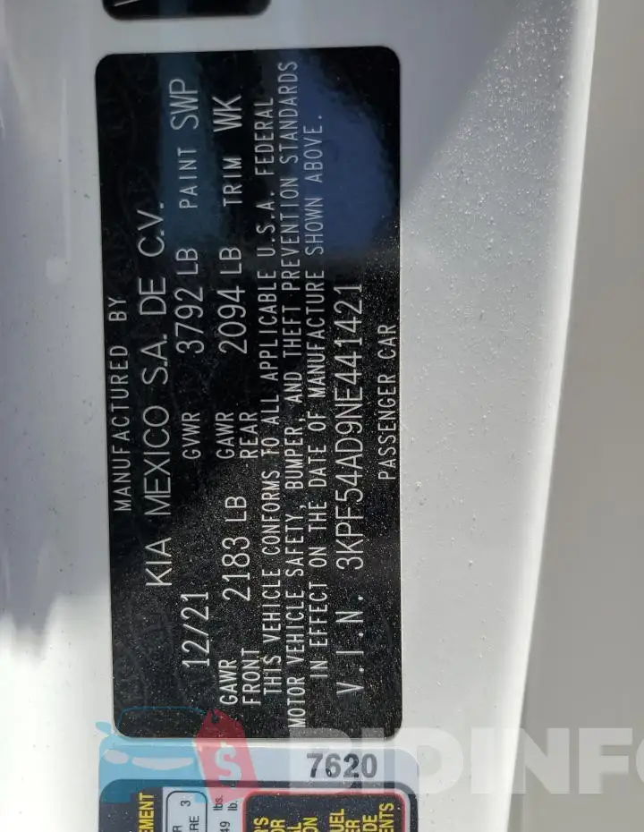 3KPF54AD9NE441421 Photo# 12