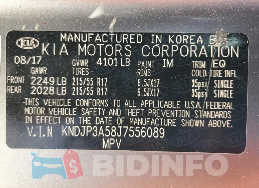 KNDJP3A58J7556089 Photo# 13