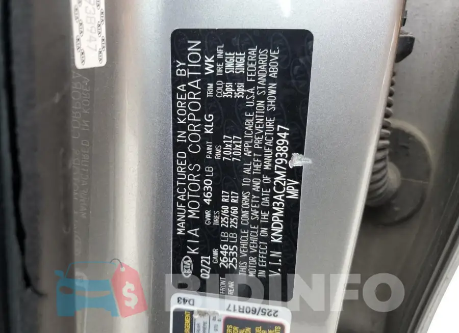KNDPM3AC2M7938947 Photo# 14