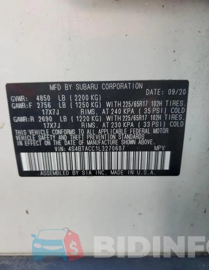 4S4BTACC1L3270607 Photo# 14