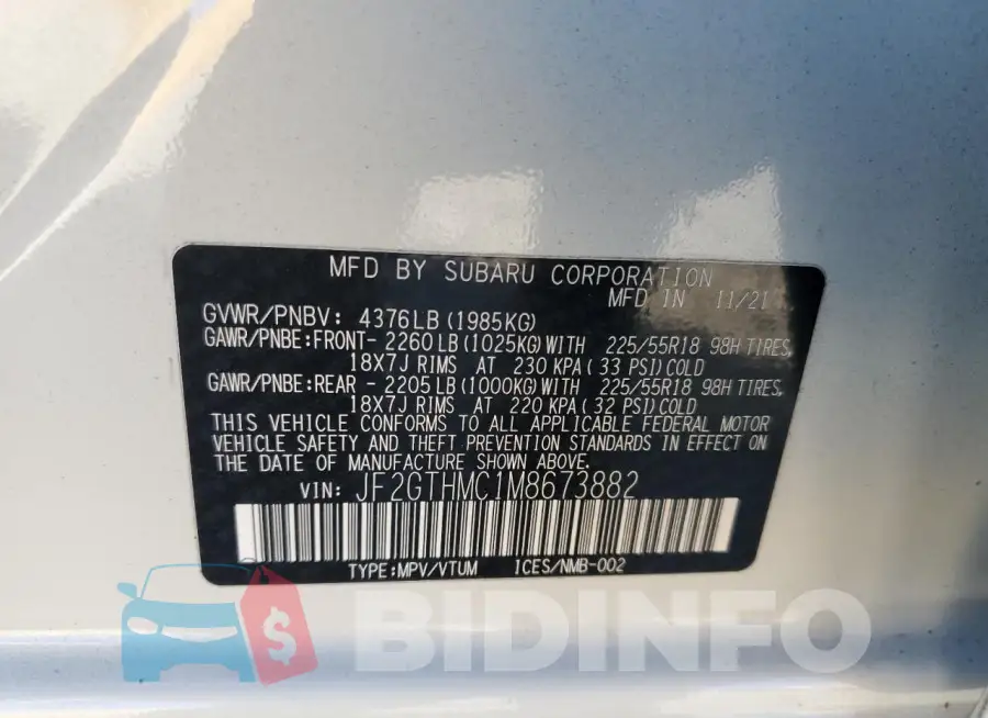 JF2GTHMC1M8673882 Photo# 14