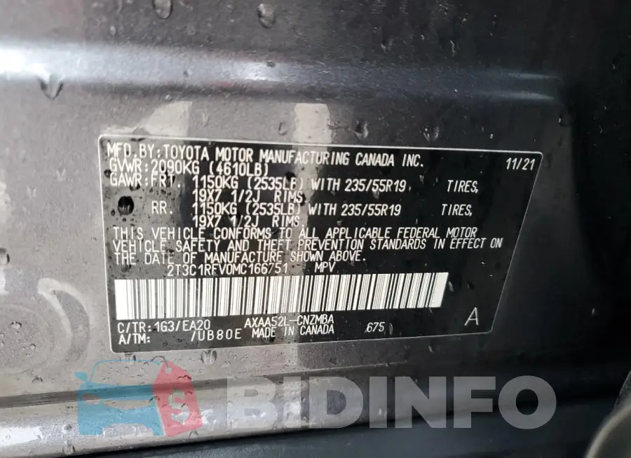 2T3C1RFV0MC166751 Photo# 13