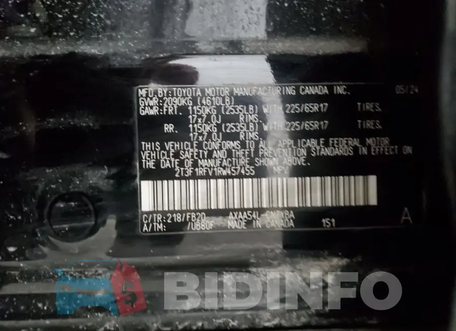 2T3F1RFV1RW457455 Photo# 14