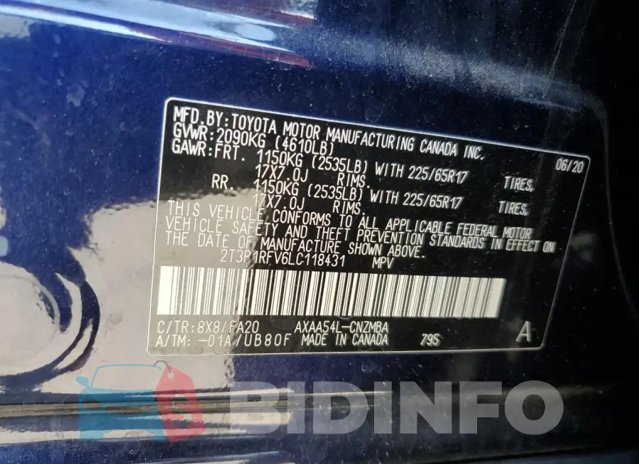 2T3P1RFV6LC118431 Photo# 13