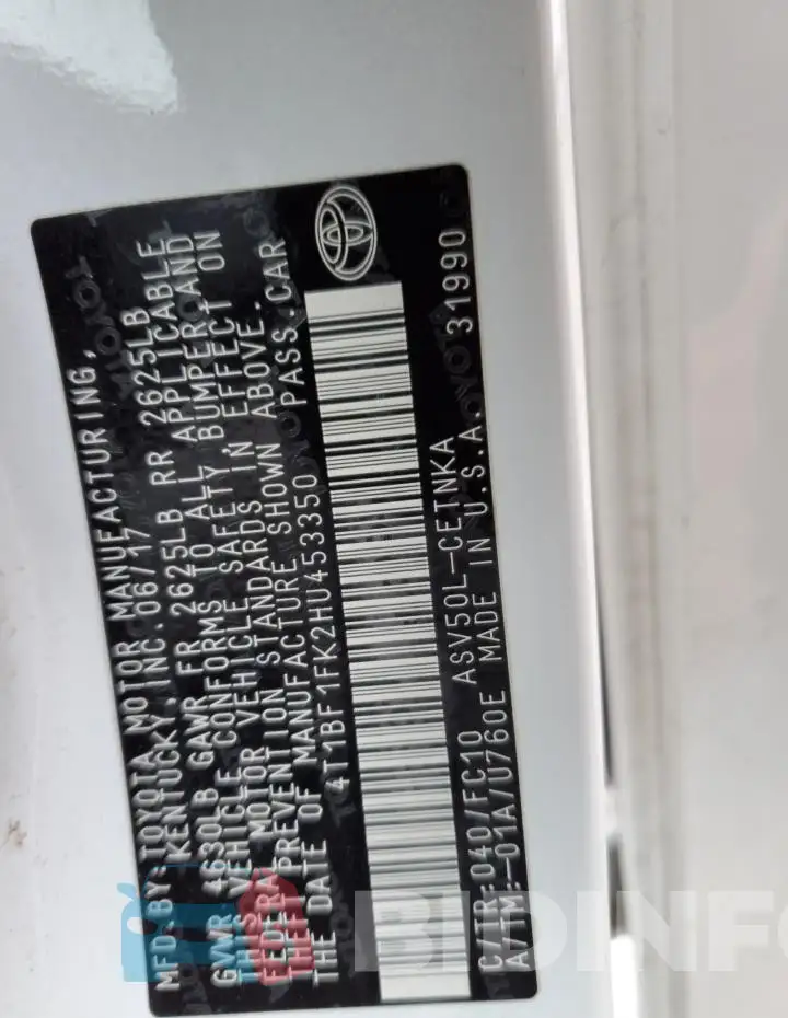 4T1BF1FK2HU453350 Photo# 12